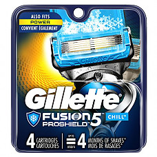 [해외]Gillette Fusion5 ProShield Chill Mens Razor Blades, 4 Blade Refills