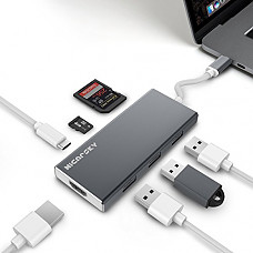 [해외]Micarsky USB C Hub to 4K HDMI Adapter, Type c hub 7 IN 1 to Power Delivery Charging Port, 3 USB 3.0 Ports, SD/Micro SD Port for MacBook Pro 2017/2016 13"/15" and other Type C Devices