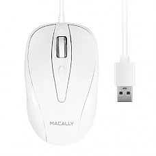 [해외]Macally USB Wired Mouse with 3 Button, Scroll Wheel, & 5 Foot Long Cord, Compatible with 애플 Macbook Pro / Air, iMac, Mac Mini, Laptops, Desktop Computer, & Windows PC (TURBO)