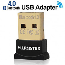 [해외]Warmstor Bluetooth Adapter, CSR 4.0 USB Dongle Bluetooth Receiver / Transfer Gold Plated for Laptop PC Computer Support Windows 10 8 7 Vista XP 32/64 Bit