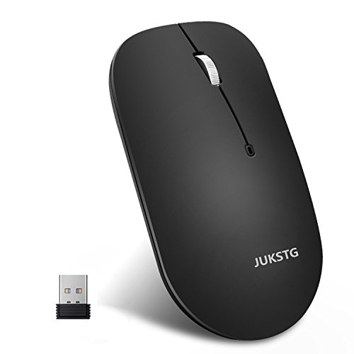 [해외]Wireless Mouse,JUKSTG Portable Silent Mice With Nano USB Receiver,2.4G Slim Wireless Mice,1600 DPI,3 Buttons,For PC,Laptop,Notebook,Computer and Mac,Vista,IOS,Maximum Comfortable & Precision,Black