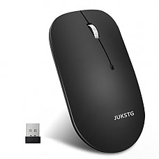 [해외]Wireless Mouse,JUKSTG Portable Silent Mice With Nano USB Receiver,2.4G Slim Wireless Mice,1600 DPI,3 Buttons,For PC,Laptop,Notebook,Computer and Mac,Vista,IOS,Maximum Comfortable & Precision,Black