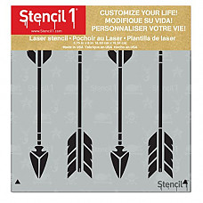 [해외]Stencil1 S1_PA_71_S Arrows Repeat Stencil, 6" by 6", White