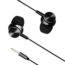 [해외]JJCALL In-Ear Headphones Stereo Earbud Earphones with Remote & Mic, Crystal Clear Sound for Cell Phone/PC/Mac (Black)