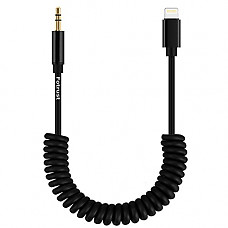 [해외]Spring Aux Cord, Fotrust Lightning to 3.5 mm 핸드폰 Jack Aux Audio Cable Adapter For iPhone X iPhone 8/8 Plus/7/7 Plus Connecting to Car Stereo Home Stereo/Headphones/Speakers (Support iOS 11)