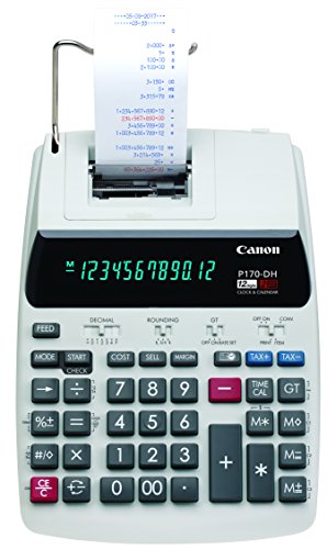 [해외]캐논 Office Products 2204C001 캐논 P170-DH-3 Desktop Printing Calculator with Currency Conversion, Clock & Calendar, and Time Calculation