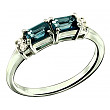 [해외]RB Gems Sterling Silver 925 Ring GENUINE GEMS (LONDON BLUE TOPAZ, GARNET) 0.92 Ct Rhodium-Plated Finish (6, london-blue-topaz)