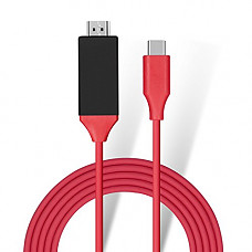 [해외]YEHUA USB C to HDMI Adapter (4K@60Hz) USB Type-C to HDMI Adapter [Thunderbolt 3 Compatible] for MacBook Pro, 삼성 갤럭시 S9/S8/Note 8, iMac, Surface Book 2, Dell XPS 13/15, Pixelbook - Red