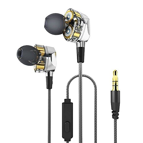 [해외]In Ear Earphone, In Ear Earbuds, Noise Isolating, Stereo Microphone Headphone/ Music Headset with microphone and volume control for Phones, Speakers, Ipad, Computers and Gym Running Workout