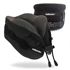 [해외]Cabeau Evolution Cool Travel Pillow- The Best Air Circulating Head and Neck Memory Foam Cooling Travel Pillow - Black