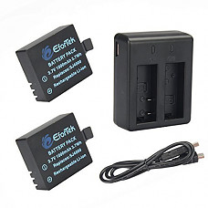 [해외]EforTek 1000mAh Li-ion 배터리 (2-Pack) and Dual USB Charger Kit for SJ4000,SJ5000,SJ6000 and Geekpro,DBPOWER,Gookit,SJCAM