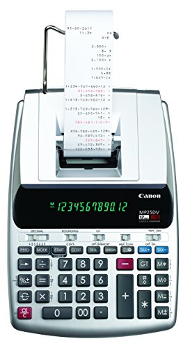 [해외]캐논 Office Products 2202C001 캐논 MP25DV-3 Desktop Printing Calculator with Currency Conversion, Clock & Calendar