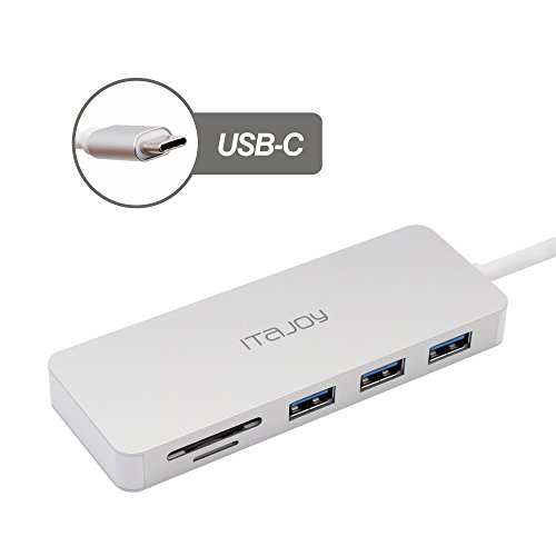 [해외]ITAJOY 2017 Macbook Pro USB Type C Hub Adapter Dock with SD and TF Card Reader - Silver