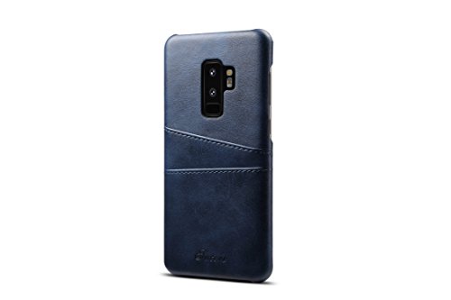 [해외]갤럭시 S9 Leather Case,TACOO Super Slim Fit Soft Pu Protective Two Credit Card Slots Ultra Thin Phone Back Cover for 삼성 갤럭시 S9 2018-Blue