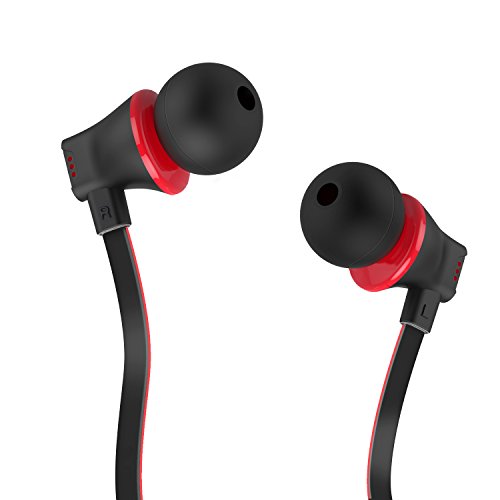 [해외]Earbuds with Microphone, Vogek Bass In-Ear Headphones Earphones with S/M/L Earbuds and Built-in Mic, Phone Control for 애플 iPhone, Samsung, Android Phone and More (Red-Gray)