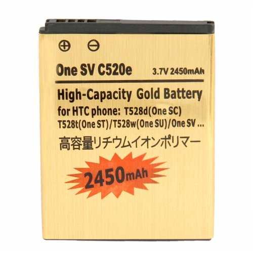 [해외]2450mA High Capacity Gold Business 배터리 for HTC T528d (One SC) / T528t(One ST) / t528w (One SU) / One SV c520e by Online-Enterprises