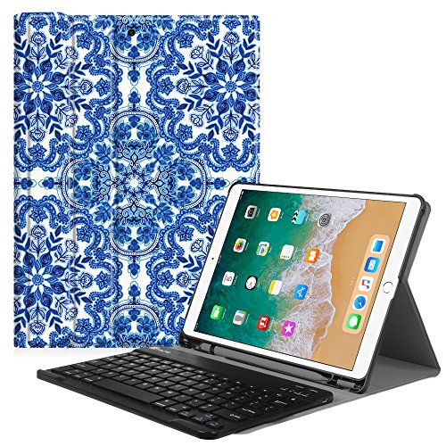 [해외]Fintie 아이패드 Pro 10.5 Keyboard Case with Built-in 애플 Pencil Holder - SlimShell Protective Cover with Magnetically Detachable Wireless Bluetooth Keyboard for 애플 아이패드 Pro 10.5 inch, Cobalt Blue