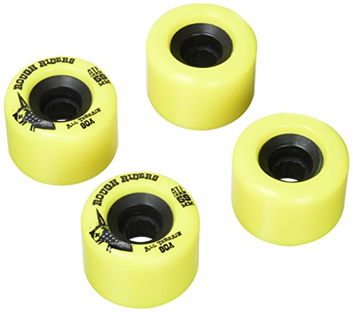 [해외]BONES WHEELS Rough Riders Skateboard Wheels, Yellow, 59 mm