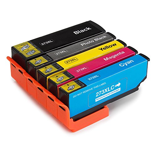 [해외]PUREINK Ink Cartridges Remanufactured for 273 273XL High Yield, Compatible with XP-810 XP-820 XP-800 XP-600 XP-610 XP-620 XP-520 Printer (1 Black 1 Photo Black 1 Cyan 1 Magenta 1 Yellow)