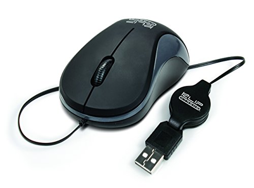 [해외]Klip Xtreme Karbon Full Size USB Mouse- Retractable Cord- 3D Optical 3 Button- 1000 DPI Resolution- USB Connection- Ambidextrous Design- Plug and Play- Black & Gray Color