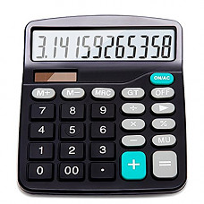 [해외]Calculator, 12-Digit Solar 배터리 Basic Calculator, Solar 배터리 Dual Power Office Calculator, with Large LCD Display and Large Buttons (Battery Included)