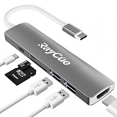 [해외]USB C Hub, USB C to HDMI Hub, USB C SD Card Reader, 6 in 1 Type C Hub with 4K HDMI Output, 2 USB3.0 Ports, SD/TF Card Reader and PD for MacBook/MacBook Pro, Chromebook Pixelbook, DELL XPS, etc.