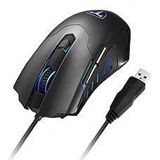 [해외]Wired Gaming Mouse, Ergonomic USB Wired Mouse Gamer Optical Desktop Laptop Computer PC Gaming Mouse with Auto Breathing Lights, Black