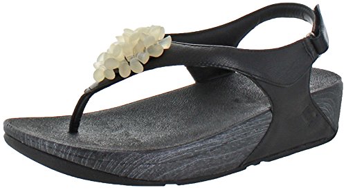 [해외]핏플랍 588 Womens Blossom II Slide Sandal, All Black - 11