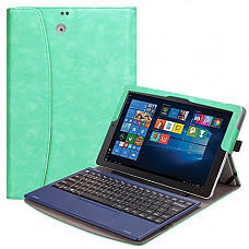 [해외]Famavala Premium Vegan Leather Case Cover [Compatible with keyboard] For 10.1 inch RCA Cambio W101SA23T1S 2-in-1 Tablet (T-MintGreen)