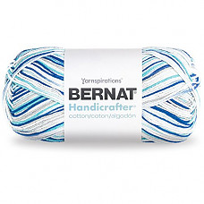 [해외]Bernat Handicrafter Cotton Ombre Yarn - (4) Medium Gauge 100% Cotton - 12 oz - Anchors Away - Machine Wash & Dry