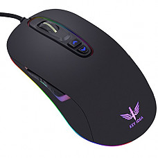 [해외]KEY IDEA Gaming Mouse Wired Optical Mouse 4000 DPI and 1000 Hz Polling Rate LED RGB Lights and 7 Buttons for Laptop,Mac (G20S)-Black