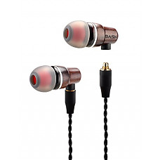 [해외]BASN EbonBC200 in-Ear Headphones with MMCX Interchangeable Cable, Noise Isolating DEEP Bass Ebony Wood Earphones