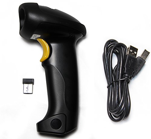 [해외]LotFancy 2.4G USB Wireless Barcode Scanner Reader - Cordless Automatic Laser Handheld Bar Code Reader, Portable and Rechargeable