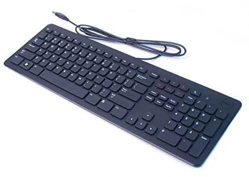 [해외]DELL BLACK SLIM WIRED USB MULTIMEDIA KEYBOARD GENUINE ORIGINAL OEM XD31W KB213P