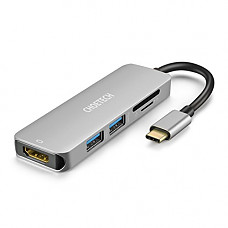 [해외]CHOETECH USB-C Multiport Hub Adapter with 4K HDMI (30Hz) Video Output, 2 USB 3.0 Ports and SD & TF Card Reader for 2016/2017 MacBook Pro, 2015/2016 MacBook and More