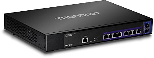[해외]TRENDnet 10-Port 2.5GBASE-T Web Smart Switch, 8 x 2.5GBASE-T RJ-45 Ports, 2 x 10G SFP+ Slots, Lifetime Protection, TEG-30102WS