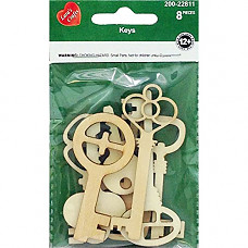 [해외]New Image Group NI201-22811 Assorted Wood Keys Shapes (8 Pack)