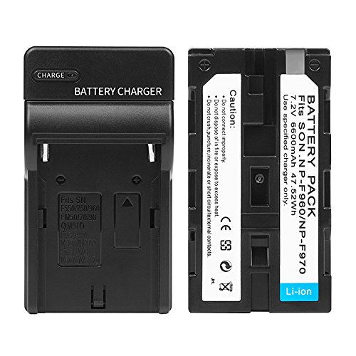 [해외]D&F NP-F970 NP-F960 Li-ion Replacement 배터리 with Recharge Charger for YONGNUO,VILTROX,GIGALUMI,NEEWER Camcorder LED Video Light