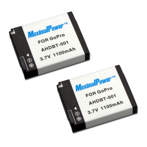 [해외]MaximalPower replacement 배터리 for 고프로 AHDBT-001, AHDBT-002, 고프로 Hero HD HERO and HERO2 Pro 카메라 2 Pack