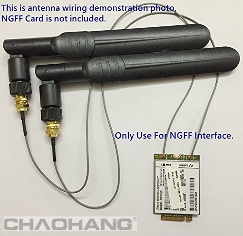 [해외]PORJET: New 2 x 6dBi RP-SMA Dual Band 2.4GHz 5GHz + 2 x 35cm M.2(NGFF)Cable Antenna Mod Kit No Soldering use for NGFF Wireless Cards & M.2(NGFF) 3G/4G Cards