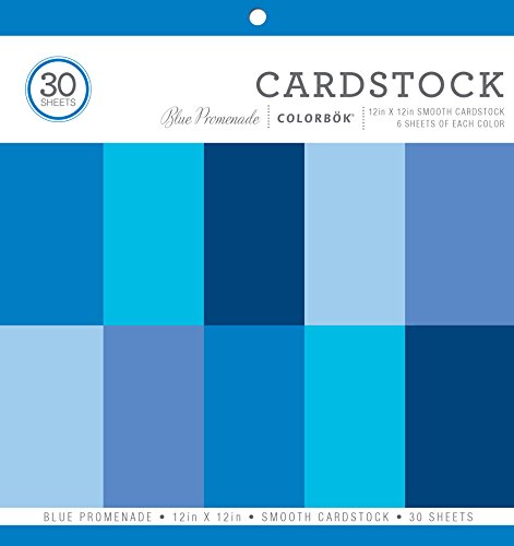 [해외]ColorBok 73467A Smooth Cardstock Paper Pad Blue Promenade, 12" x 12"
