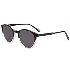 [해외]MAREINE Vintage Round Sunglasses Grey Lens/Black+Transparent Frame - Amazon Vine