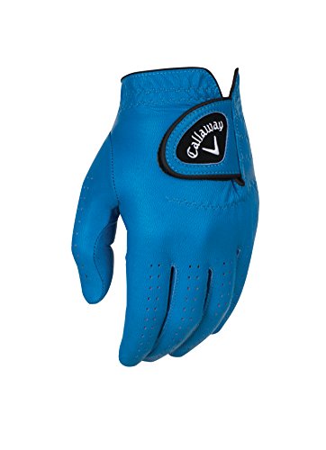 [해외]Callaway Golf 2017 Mens OptiColor Leather Glove, Blue, Medium, Worn on Right Hand