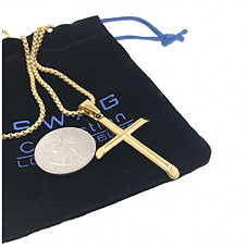 [해외]100 80 60 40 20 0 SWAG COLLECTION LOS ANGELES STAY ON TOP Gold Cross Crucifix and Necklace, 14 Kt (Karat) Gold Filled Overlay Beautiful Jesus Cross USA Made! (20inch)