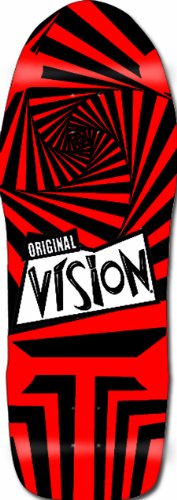 [해외]Vision Original Reissue Skateboard Deck, Black/Red, 10 x 30-Inch