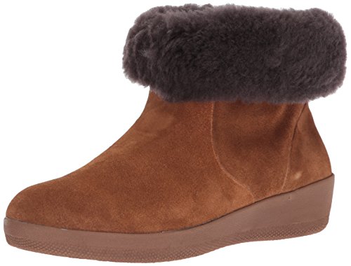 [해외]핏플랍 Womens Skatebootie Suede Shearling Ankle Boot, Chestnut, 8 M US