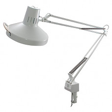 [해외]Ledu L445WT Professional fluorescent/incandescent swing arm clamp-on lamp, 40 reach, white