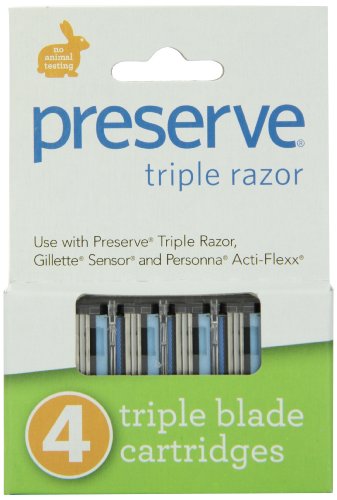 [해외]Preserve Triple Razor Blades, 24 cartridges (4 razors in each box, 6 boxes total)