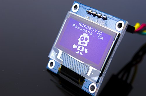 [해외]ACROBOTIC 0.96" Inches White I2C 128x64 OLED LCD Display Module for Arduino, ESP8266, MSP420, STM32, 8051, Raspberry Pi LED Screen