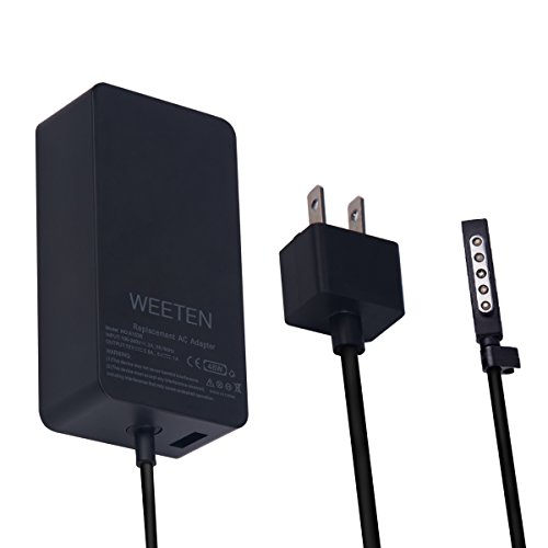 [해외]WEETEN 48W 12V 3.6A Surface Power Supply Adapter for Microsoft Surface Pro / Pro 2 and Surface RT Surface 2 Windows 8 Tablet Laptop AC Charger Replacement Cord with USB Port 5V 1A for Phone